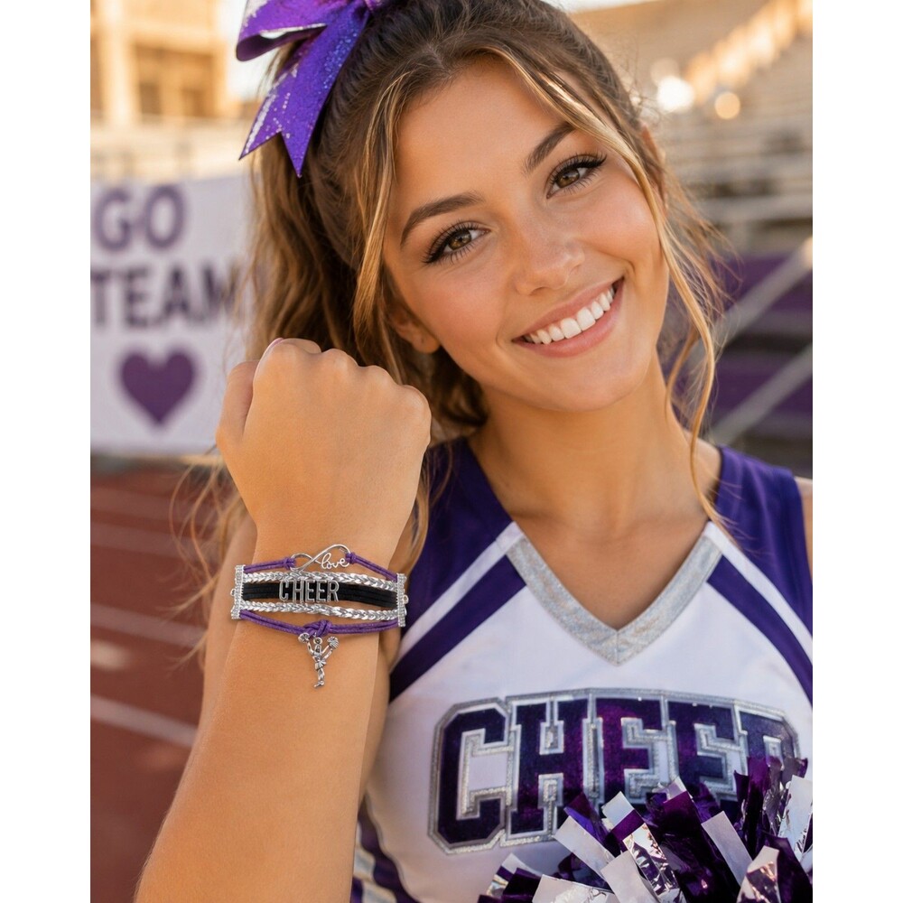 Cheer Bracelet, Sports Jewelry, School Spirit Bracelet, Cheerleader Jewelry